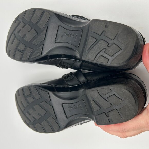 BOC Born Concept Black Leather Clog Comfort Slip On Shoes 9.5M Rounded Toe - Picture 6 of 10